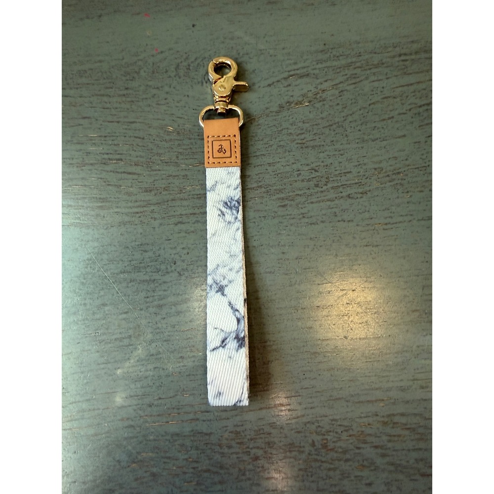 Thread Wallets Wrist Lanyard Marble White Black Gold Clasp Keychain Wristlet
